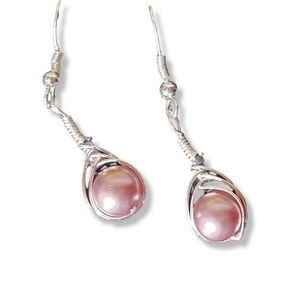 Pink Herringbone Earrings